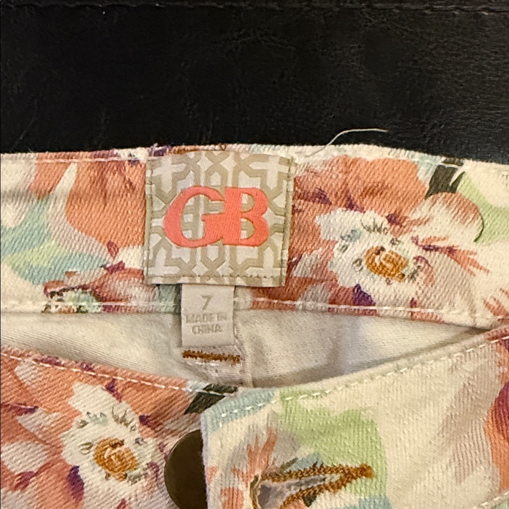 GB Floral Cotton Pants in Peach & Mint